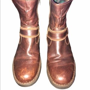 Born Brown Leather Ankle Moto Boots